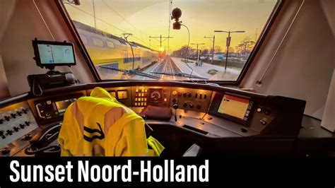 Train Cab Ride NL Sunset Noord Holland Enkhuizen Hoorn