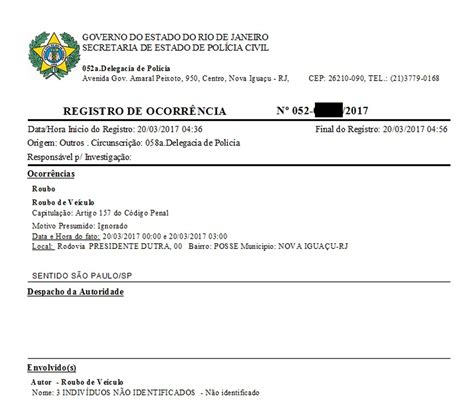 Registro De Ocorrencia Online Rj