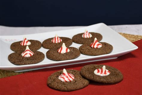 Chocolate Peppermint Kiss Cookies