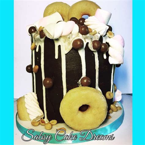 Donut Drip Cake Decorated Cake By Sabsy Cake Dreams CakesDecor