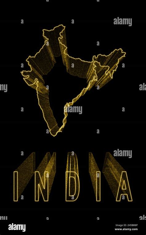 Map Of India Gold Map On Black Background Gold Effect Stock Photo Alamy