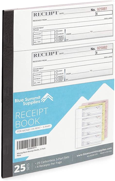 Buy Blue Summit Supplies Triplicate Receipt Book Per Book