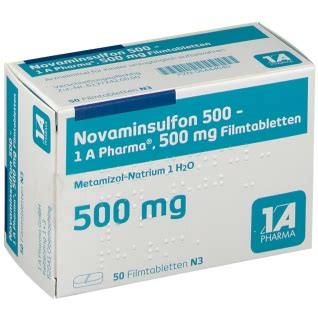 Novaminsulfon 500 1 A Pharma Filmtabletten 50 St Shop Apotheke