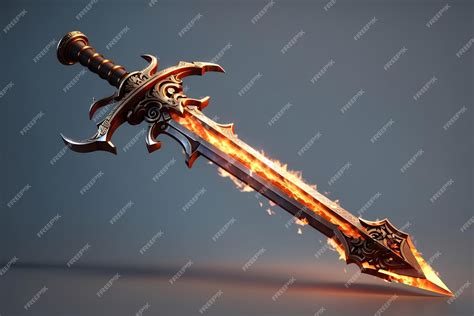 Espada Que Brilha No Escuro - Espada lendária brilhante com chama fogo respiração arma mitologia ...