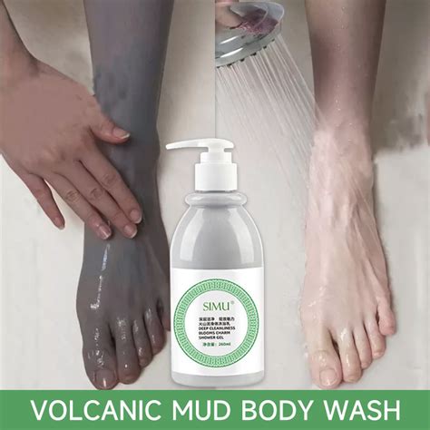 Effective Volcanic Mud Body Wash Shower Gel Deep Sea Mud Whitening