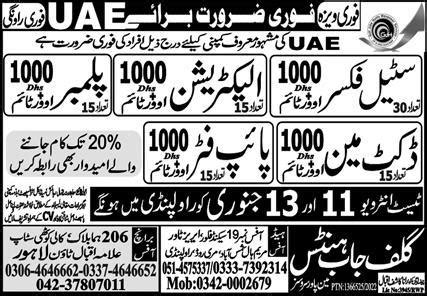 Docket Man Pipe Fitter Jobs 2023 In UAE 2023 Job Advertisement Pakistan