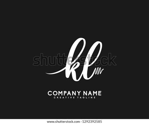 Kl Initial Handwriting Logo Template Vecto Stock Vector Royalty Free