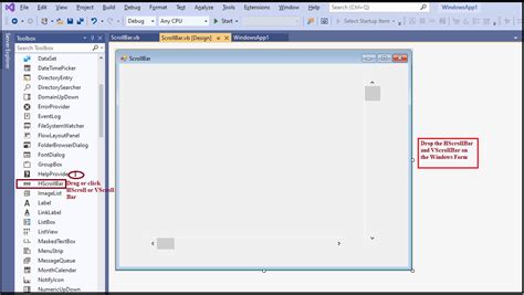 Vb Net Scrollbars Control Javatpoint