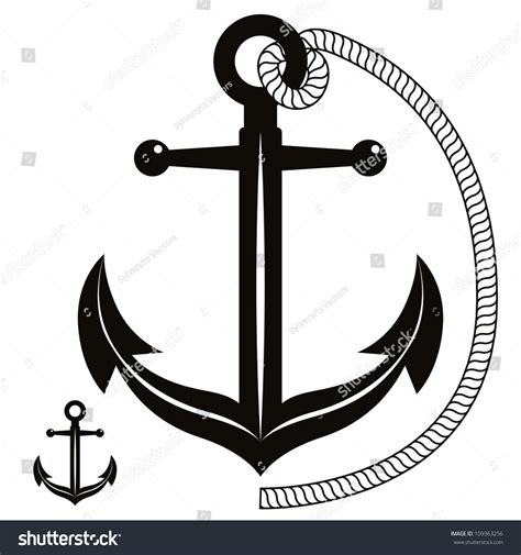 Anchor Symbol, Monochrome Vector Icon. - 109363256 : Shutterstock