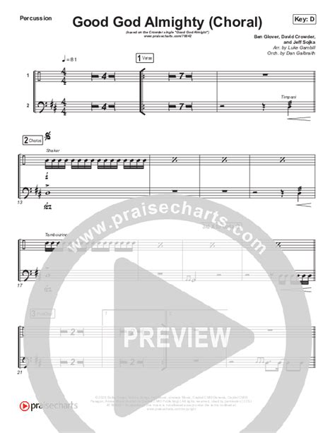 Good God Almighty Choral Anthem Satb Percussion Sheet Music Pdf