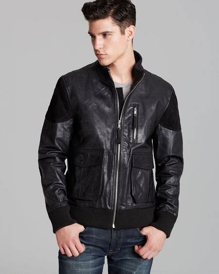 Leather Bomber Jacket - Jackets