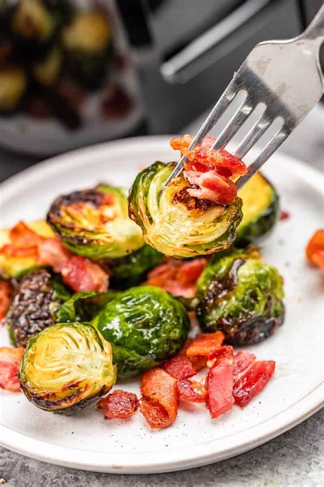 Air Fryer Brussel Sprouts With Bacon The Stay At Home Chef