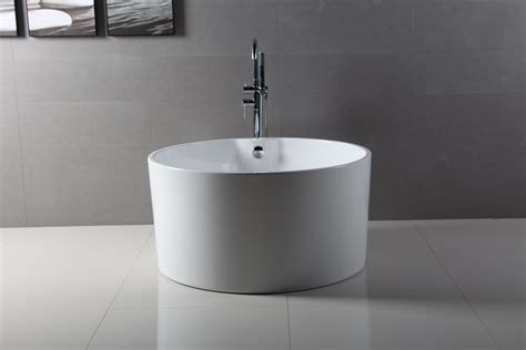 Waltmal 45 Inch Acrylic Round Small Freestanding Bathtub Bathtub And