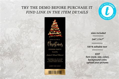 Christmas Ticket Invitation Concert Invitation Corporate - Etsy