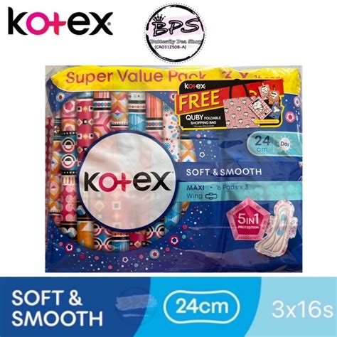 Kotex Soft Smooth Maxi Wing Cm Super Value Pack Sx Shopee Malaysia