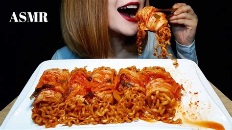 Asmr Hyuneeeats Kimchi Wrapped Nuclear Fire Noodles Style Big