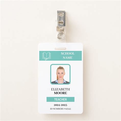 Customizable Teacher & Student ID Card Template Badge | Zazzle in 2024 ...