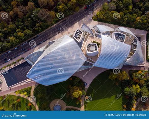 France Paris Oct 2019 Aerial Shot Of Louis Vuitton Foundation