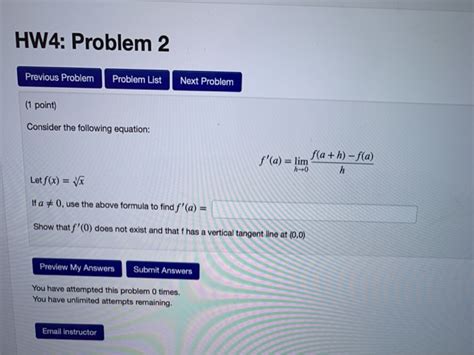 Solved HW4 Problem 2 Previous Problem Problem List Next Chegg