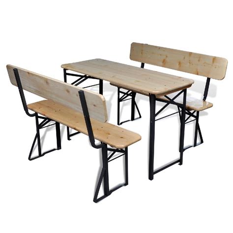 Table De Brasserie Pliante Bois Avec Bancs