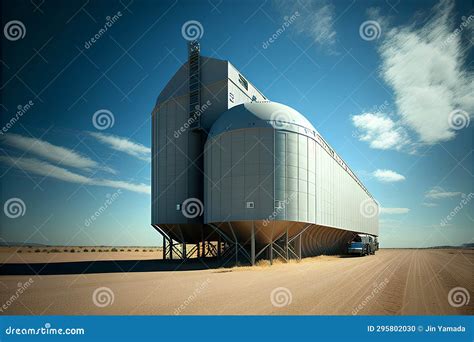 Modern Silo In The Desert D Render Computer Generated Image Stock