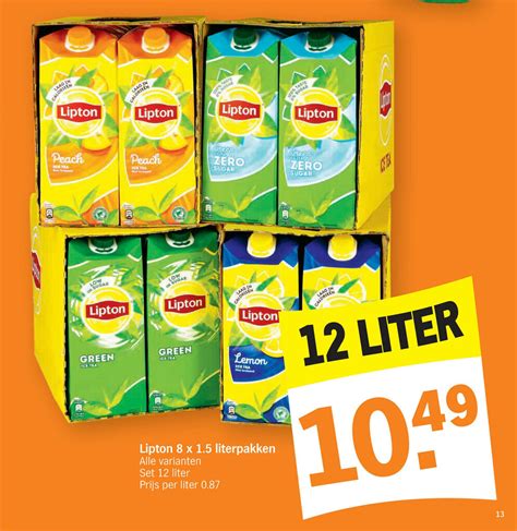 Lipton 8 x 1.5 literpakken alle varianten set 12 liter aanbieding bij ...