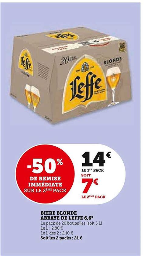 Promo Bière Blonde Abbaye De Leffe 6 6 chez Super U iCatalogue fr