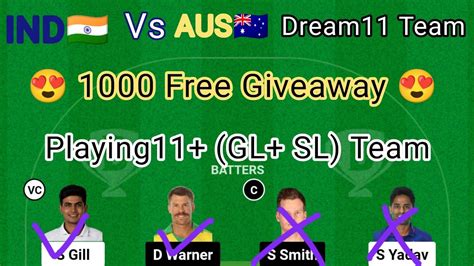 Ind Vs Aus Dream11 Prediction Ind Vs Aus Dream11 Team Today India