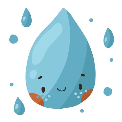 Premium Vector Hand Drawn Cartoon Illustration Of A Blue Water Drop