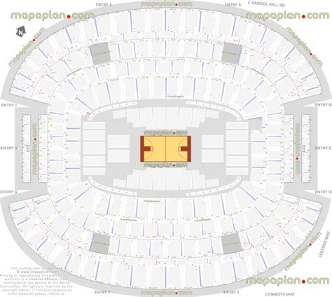 Dallas Cowboys AT&T Stadium seating chart - Basketball NCAA tournament ...