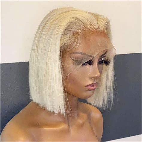 Women Wigs 613 Blonde Bob Wig Short Straight Wig Pre Plucked T Part