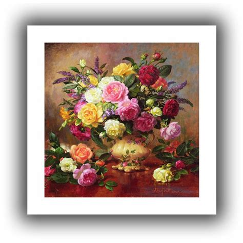 Artwall Roses From A Victorian Garden By Albert Williams Painting