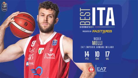 Nicolò Melli è il Best Ita della quarta giornata di LBA Serie A