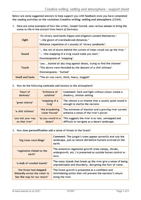 Unseen Prose And Creative Writing Task Ks4 English Teachit