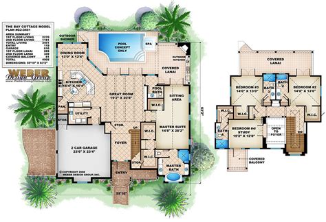 Key West House Plans: Key West Island Style Home Floor Plans