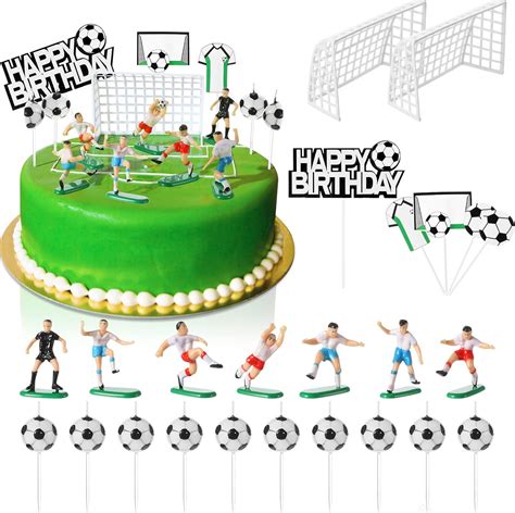 Amazon Pieces Soccer Cake Topper Decorations Soccer Happy