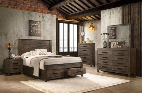 Woodmont Panel Bedroom Set In Rustic Golden Brown By Coaster