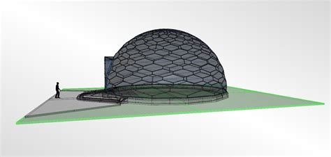 Hexagonal Geodesic Dome Like Structure With Entry 3d Model Cgtrader