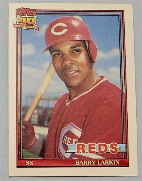 Barry Larkin 1991 Topps 730 Hof Cincinnati Reds Baseball Card Ebay