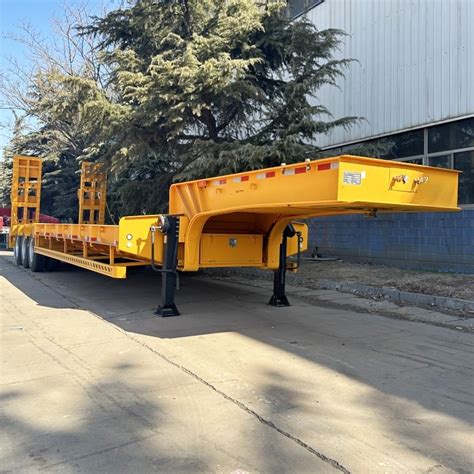 Cimc Axle Ton Low Bed Truck Trailer For Sale In Zimbabwe