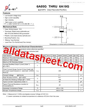 6A05G Datasheet PDF DIYI Electronic Technology Co Ltd