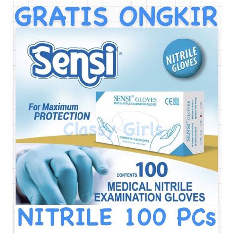 Jual SARUNG TANGAN NITRILE SENSI GLOVES NITRILE Shopee Indonesia