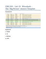 Csis Lab Phase Docx Csis Lab Wireshark The Big