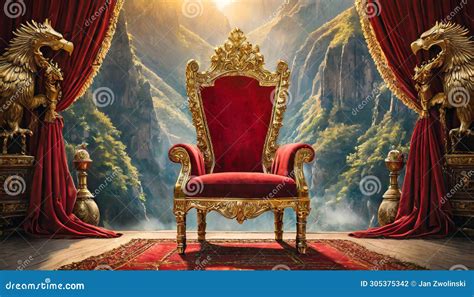 Golden Throne On White Background D Rendering Stock Photography