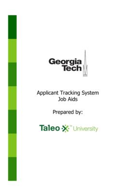 Fillable Online Ohr Gatech Applicant Tracking System Job Aids Prepared