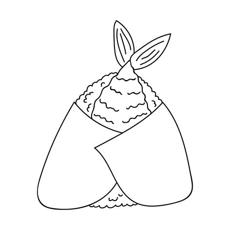 Hand drawn onigiri clipart. Japanese fast food made of rice. Rice ball