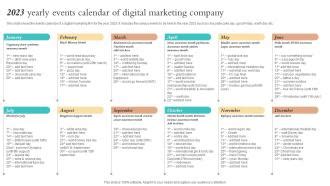 2023 Yearly Events Calendar Of Digital Marketing Company PPT Template