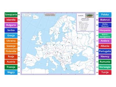 Państwa Quiz europy Materiały dydaktyczne