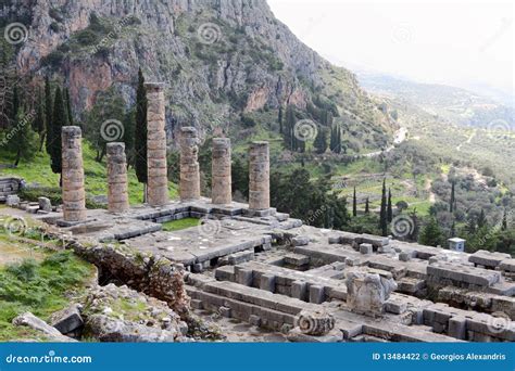 The Ruins of Temple of Apollo, Delphi Stock Photo - Image of antiquity ...