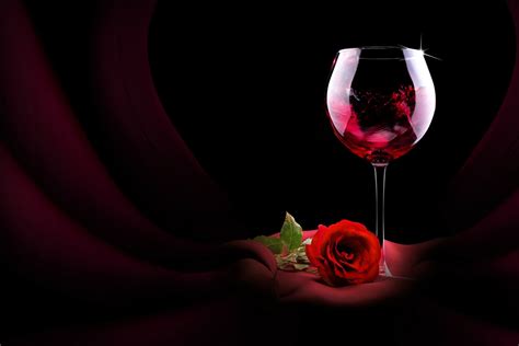 Download Red Rose Rose Glass Wine Photography Still Life Hd Wallpaper